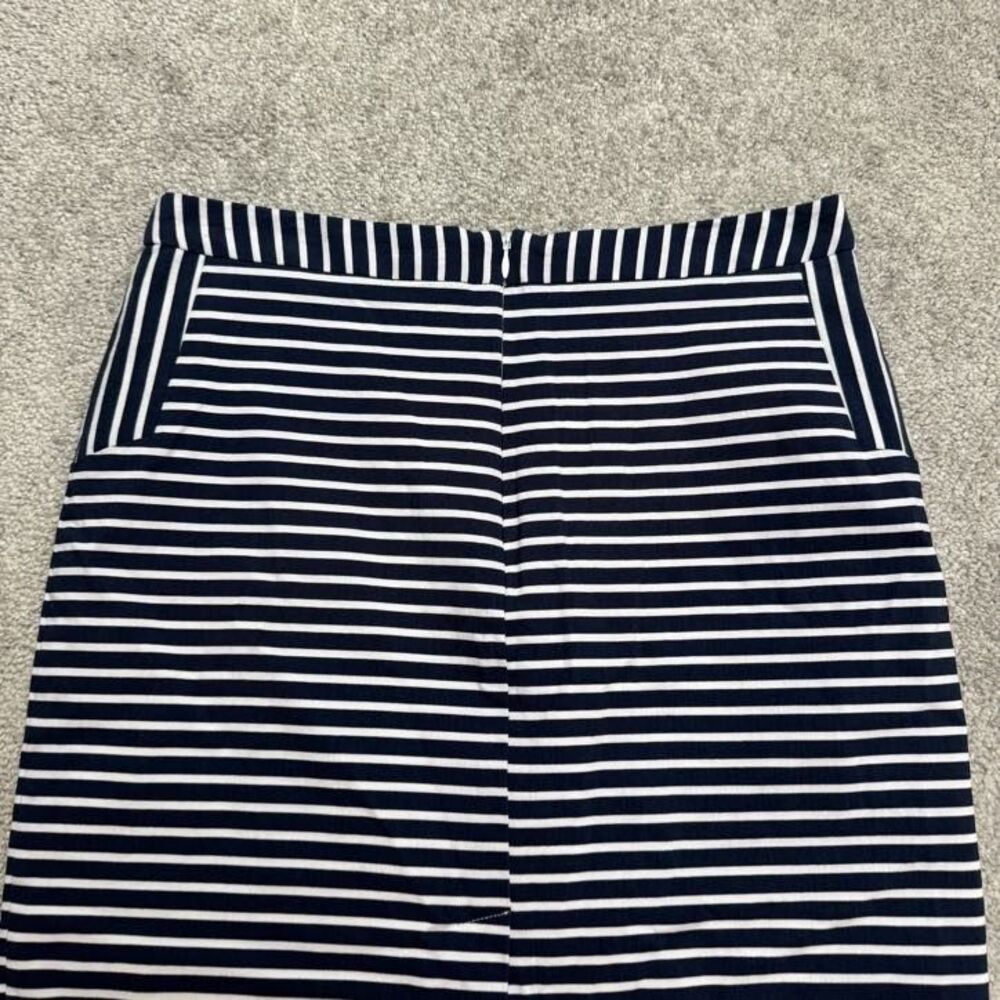 Margaret M Knee Length Pencil Skirt Womens Large Navy White Striped Work Casual - Picture 14 of 15